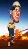 Mining worker farewell Caricature